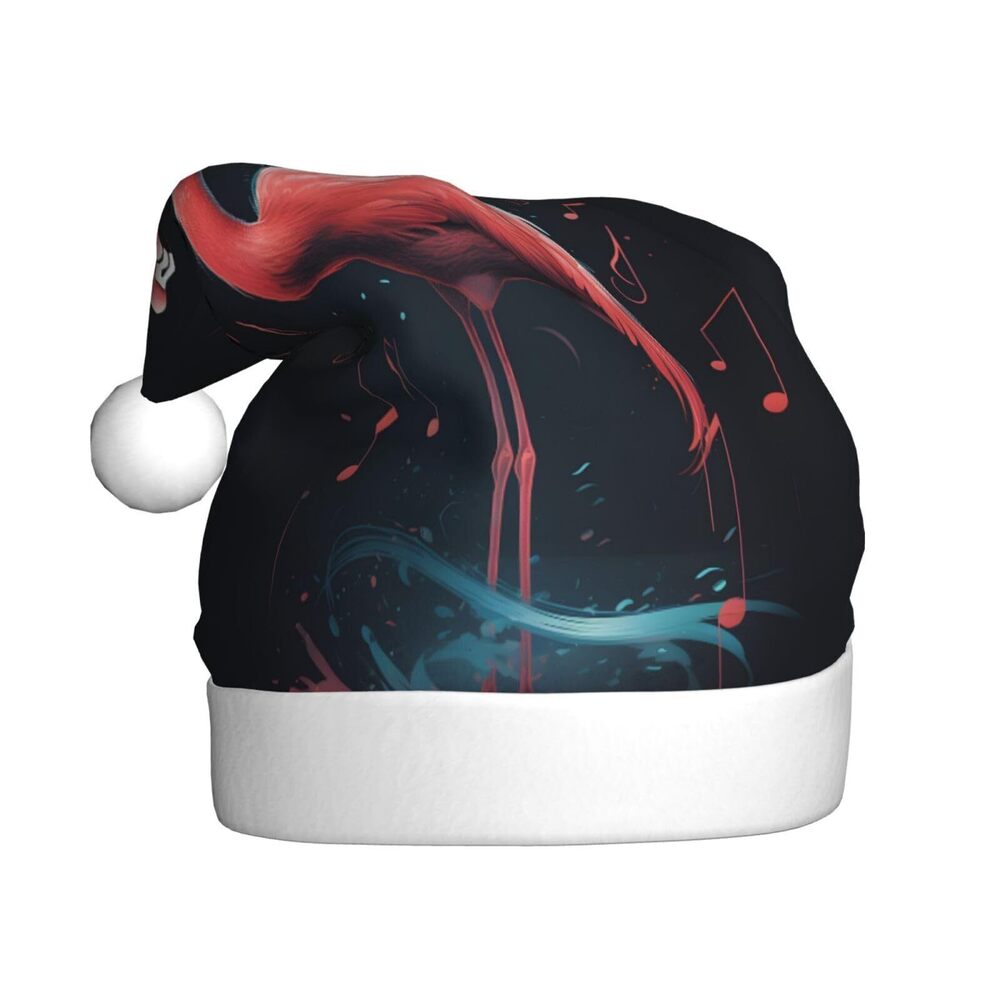 9522 Welcome Flamingos Christmas Hat for Adults, Santa Hats, Holiday Hat